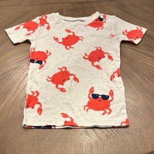 Carter's Red Crab Print Tee - White